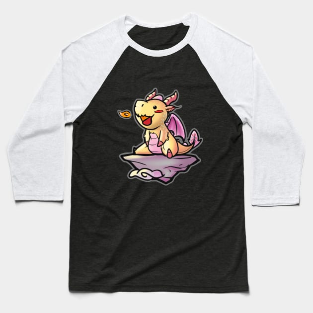 Baby Dragon Burp Baseball T-Shirt by oogaboogart